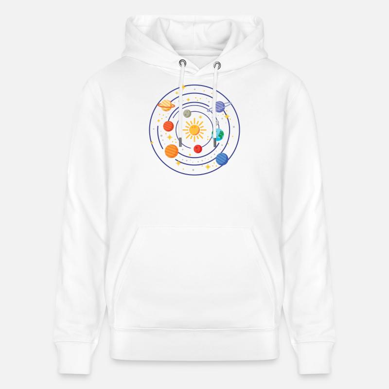 Système solaire - Sweat à capuche bio CRUISER Stanley/Stella Unisexe - blanc