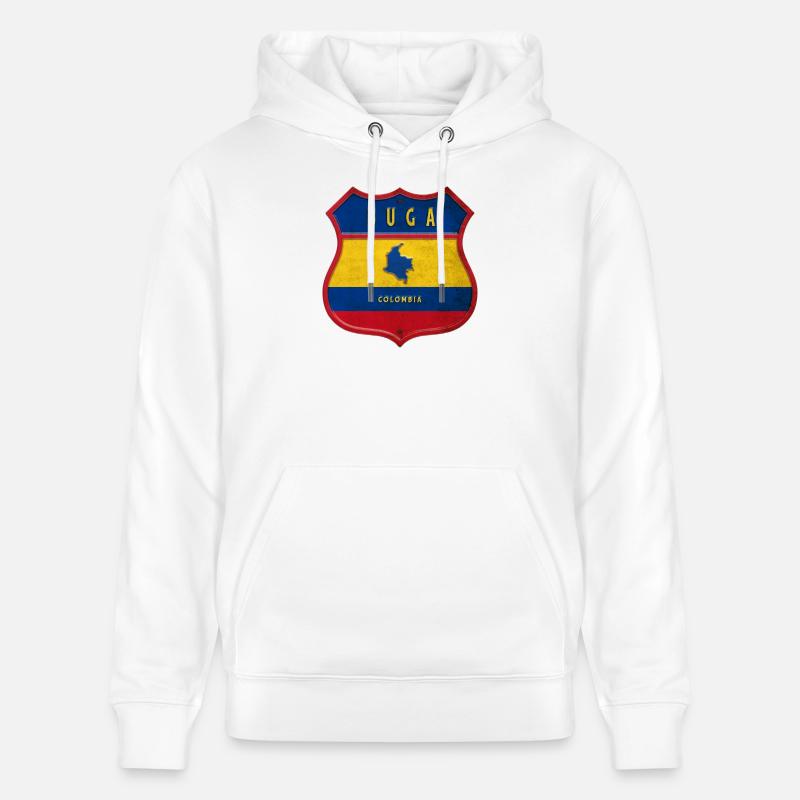 Buga Colombie Conception des armoiries - Sweat à capuche bio CRUISER Stanley/Stella Unisexe - blanc