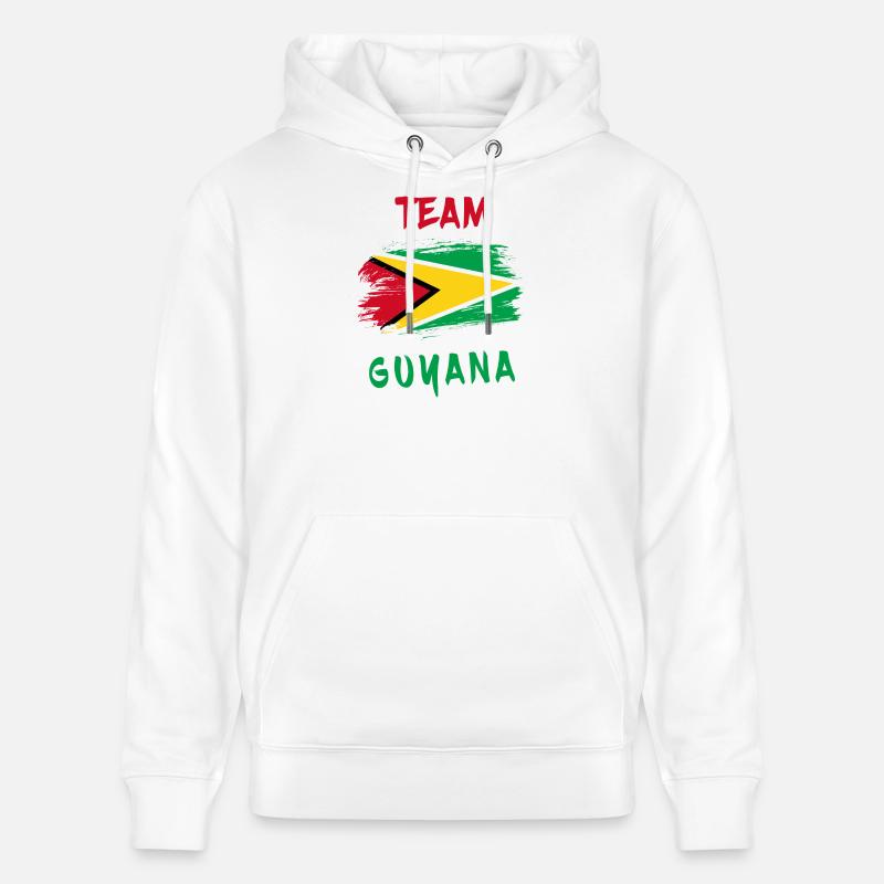 Drapeaux de l'équipe Guyane - Sweat à capuche bio CRUISER Stanley/Stella Unisexe - blanc