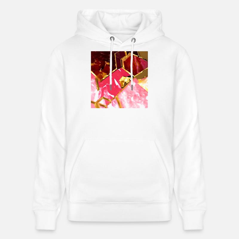 Texture d’or rose marbre - Sweat à capuche bio CRUISER Stanley/Stella Unisexe - blanc
