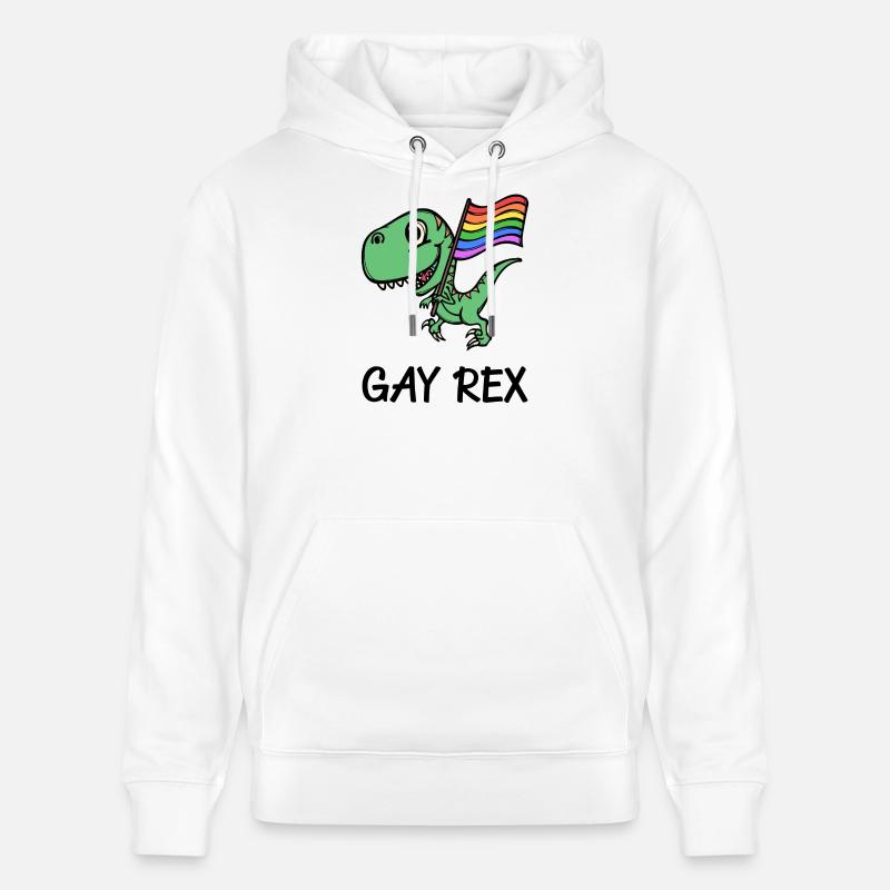 Dinosaure Rainbow Flag Lgbt Slogan Bisexuel - Sweat à capuche bio CRUISER Stanley/Stella Unisexe - blanc