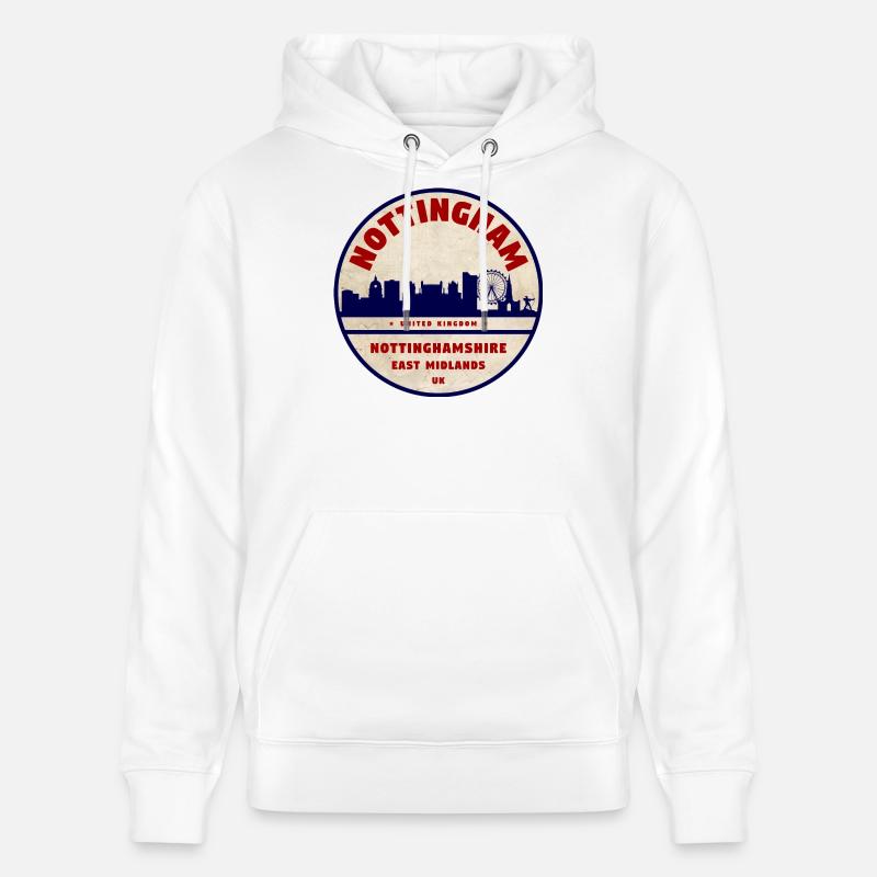 Médaillon de la Skyline de Nottingham - Sweat à capuche bio CRUISER Stanley/Stella Unisexe - blanc