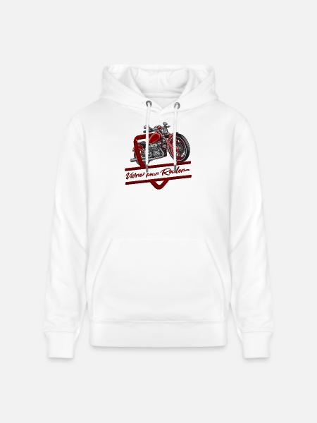Live to Ride Oldtimer-Motorrad - Stanley/Stella Unisex Bio-Hoodie CRUISER - Weiß