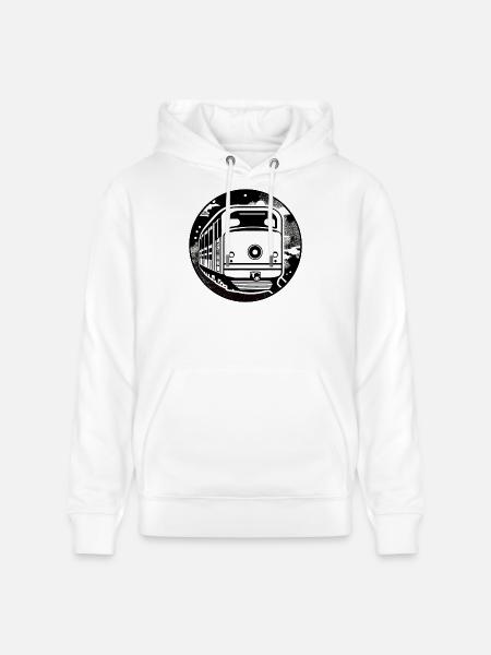 Locomotive, train, railway - Stanley/Stella CRUISER Unisex Organic Hoodie - white