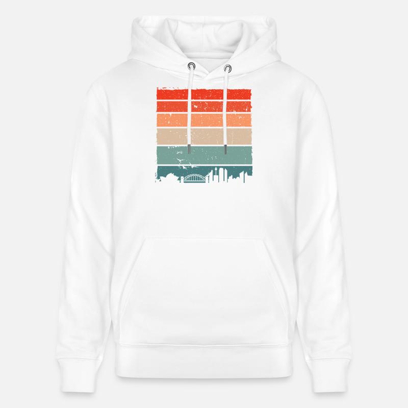 Sunset Gradient City Skyline - Stanley/Stella Unisex Bio-Hoodie CRUISER  - Weiß