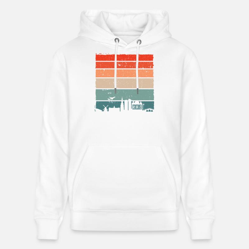 Silhouette d’horizon du coucher de soleil - Sweat à capuche bio CRUISER Stanley/Stella Unisexe - blanc