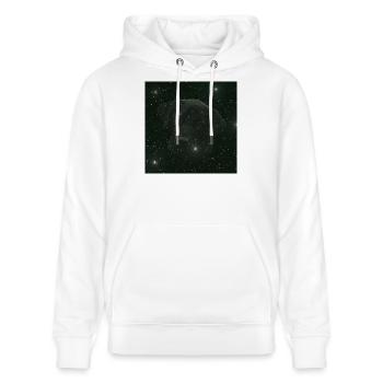 originelle geschenke, Labradorkopf nachtmuster - Stanley/Stella Unisex Bio-Hoodie CRUISER  - Weiß - Vorne - Alina (178cm) & Michal (187cm)