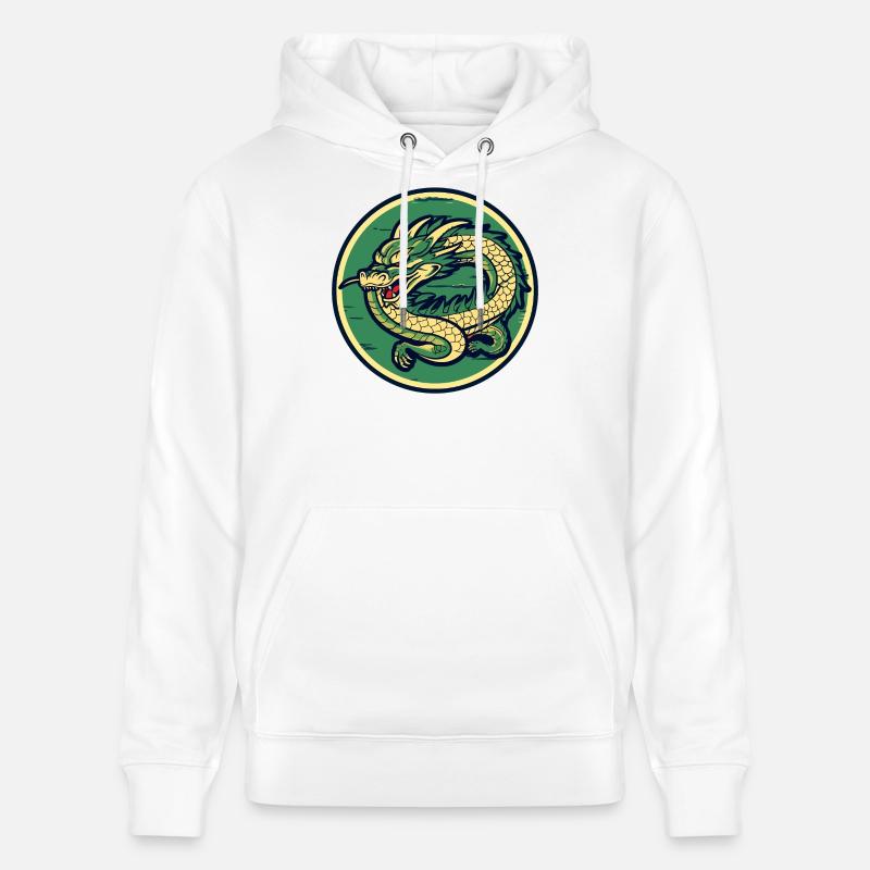 Dragon Crest Circle Patch - Stanley/Stella Unisex Bio-Hoodie CRUISER  - Weiß