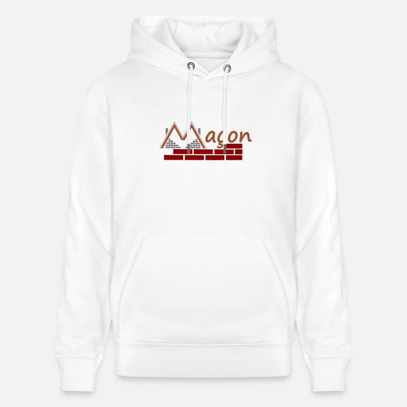 Maçon - Sweat à capuche bio CRUISER Stanley/Stella Unisexe - blanc