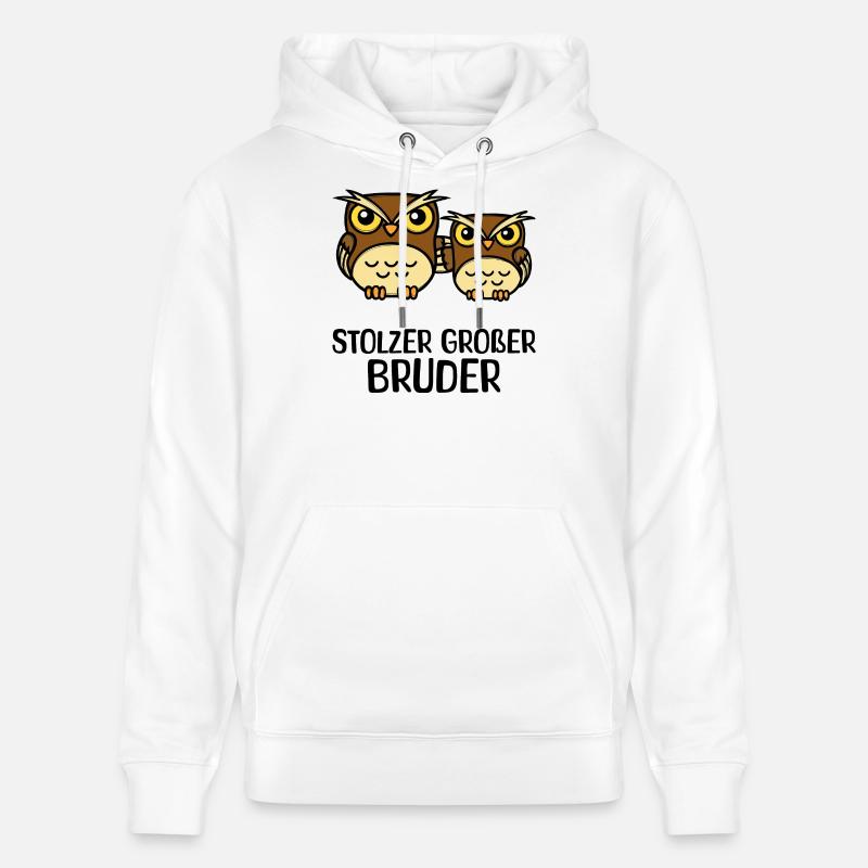 Großer Bruder Statement Eule Geschwisterliebe - Stanley/Stella Unisex Bio-Hoodie CRUISER  - Weiß
