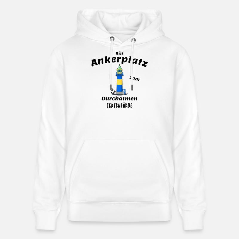Alter Leuchtturm Eckernförde, Ankerplatz - Stanley/Stella Unisex Bio-Hoodie CRUISER  - Weiß