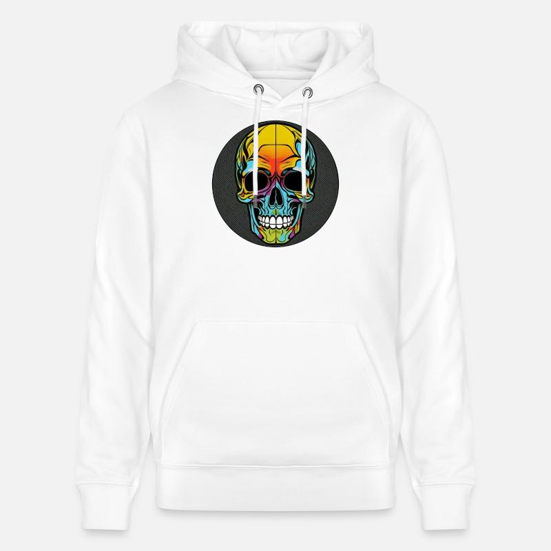 Skull bunt mit rand - Stanley/Stella Unisex Bio-Hoodie CRUISER  - Weiß