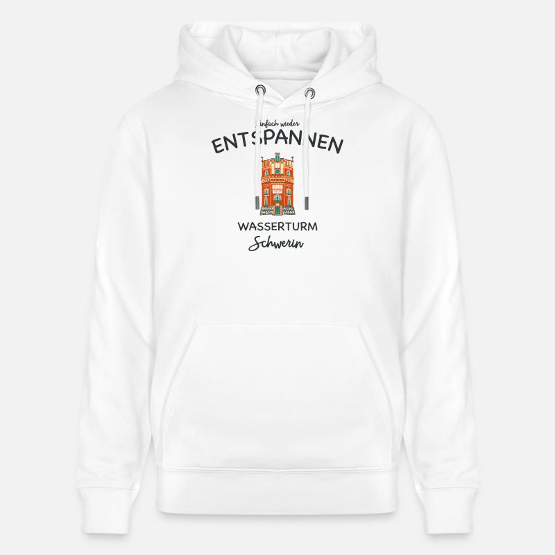 Schwerin, Wasserturm Weinberg, einfach Entspannen - Stanley/Stella Unisex Bio-Hoodie CRUISER  - Weiß
