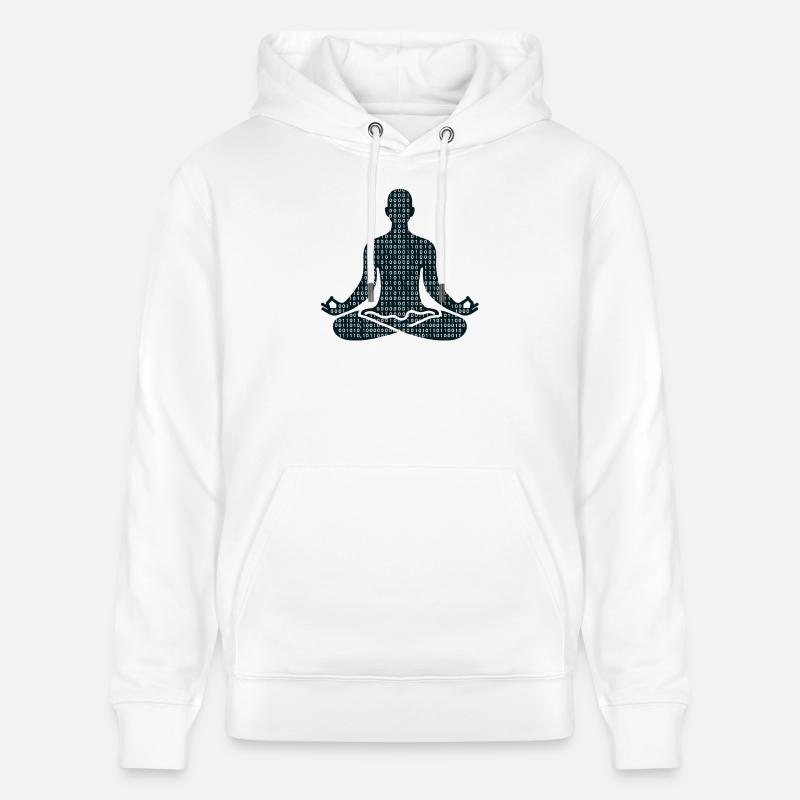 Pose méditative - Sweat à capuche bio CRUISER Stanley/Stella Unisexe - blanc