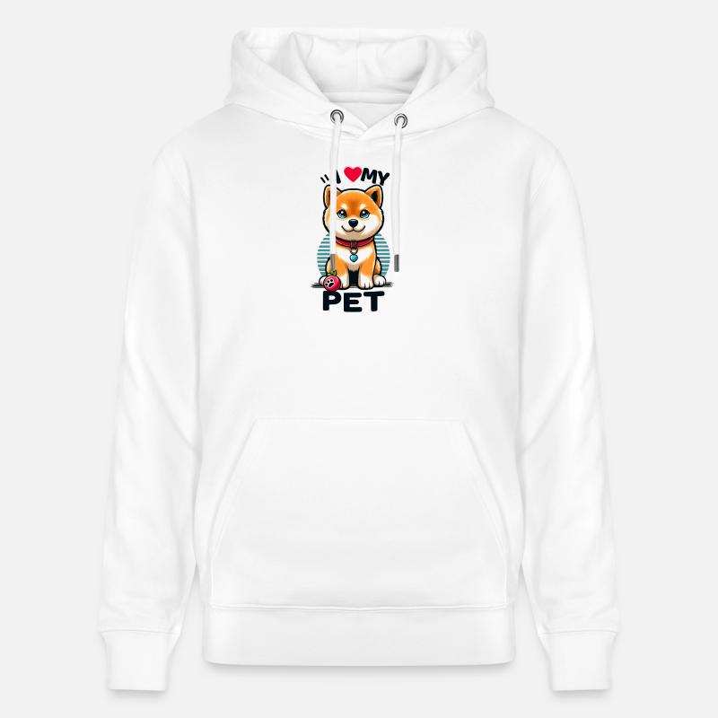 J’aime mon animal de compagnie - Sweat à capuche bio CRUISER Stanley/Stella Unisexe - blanc