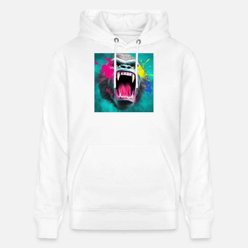 Gorille 04 - Sweat à capuche bio CRUISER Stanley/Stella Unisexe - blanc