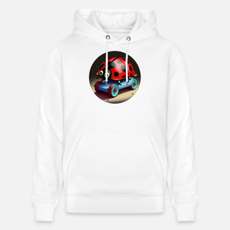 Marienkäfer auf Skateboard - Stanley/Stella Unisex Bio-Hoodie CRUISER  - Weiß