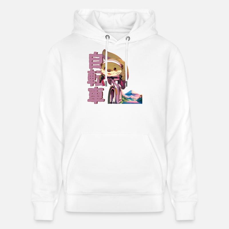 Anime Manga Cyclisme Loutre - Sweat à capuche bio CRUISER Stanley/Stella Unisexe - blanc