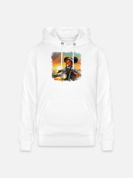 Mädchen comic mit Nuggi - Stanley/Stella Unisex Bio-Hoodie CRUISER - Weiß