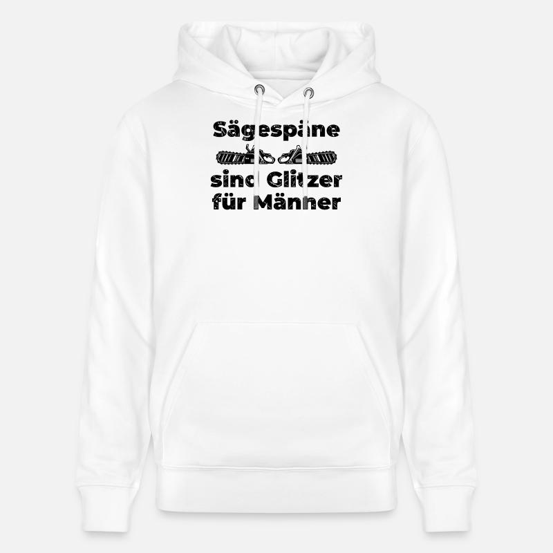 Scie bûcheron sciure déclaration boiseries - Sweat à capuche bio CRUISER Stanley/Stella Unisexe - blanc