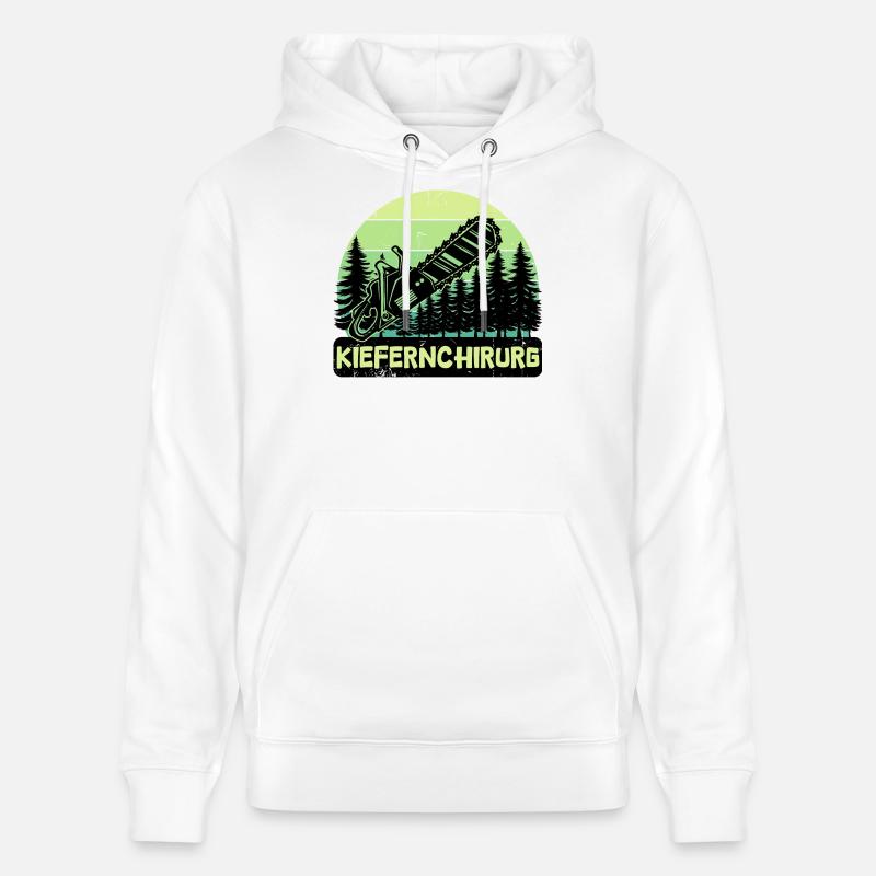 Bûcheron déclaration bois scie arbre boiseries - Sweat à capuche bio CRUISER Stanley/Stella Unisexe - blanc