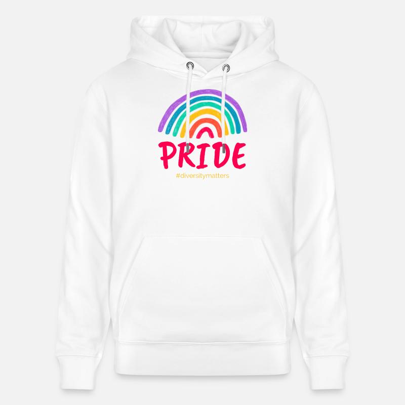 Pride rose #diversitymatters - Sweat à capuche bio CRUISER Stanley/Stella Unisexe - blanc