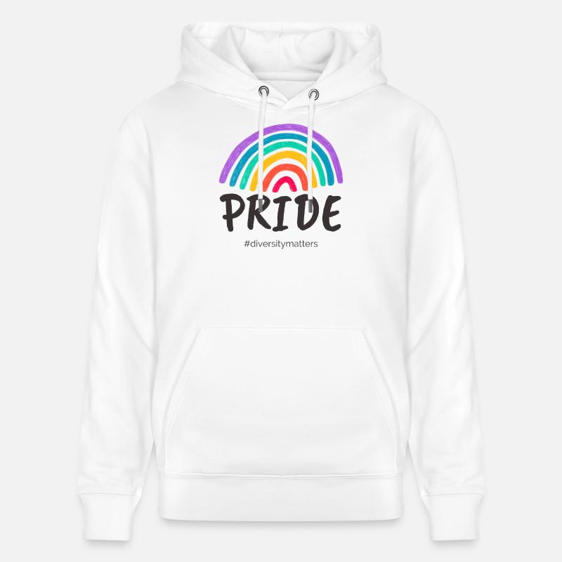 Pride noir - #diversitymatters - Sweat à capuche bio CRUISER Stanley/Stella Unisexe - blanc