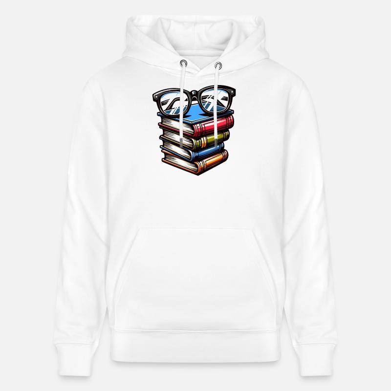 Futé livresque : la pile savante - Sweat à capuche bio CRUISER Stanley/Stella Unisexe - blanc