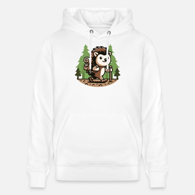 Trail Trekker : Le hérisson de randonnée - Sweat à capuche bio CRUISER Stanley/Stella Unisexe - blanc