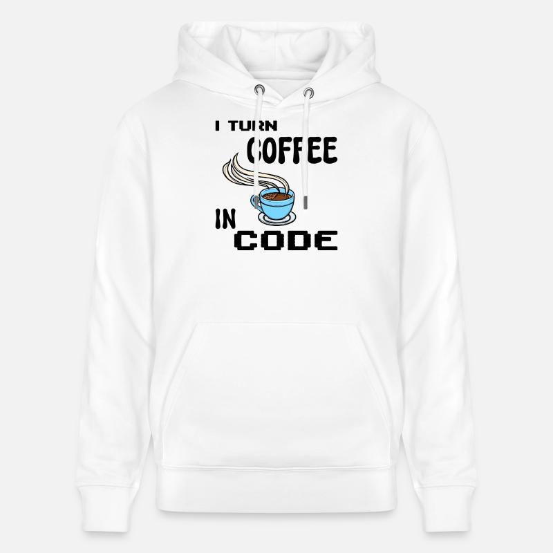 Programmeur de code Scripting Statement Développeur - Sweat à capuche bio CRUISER Stanley/Stella Unisexe - blanc