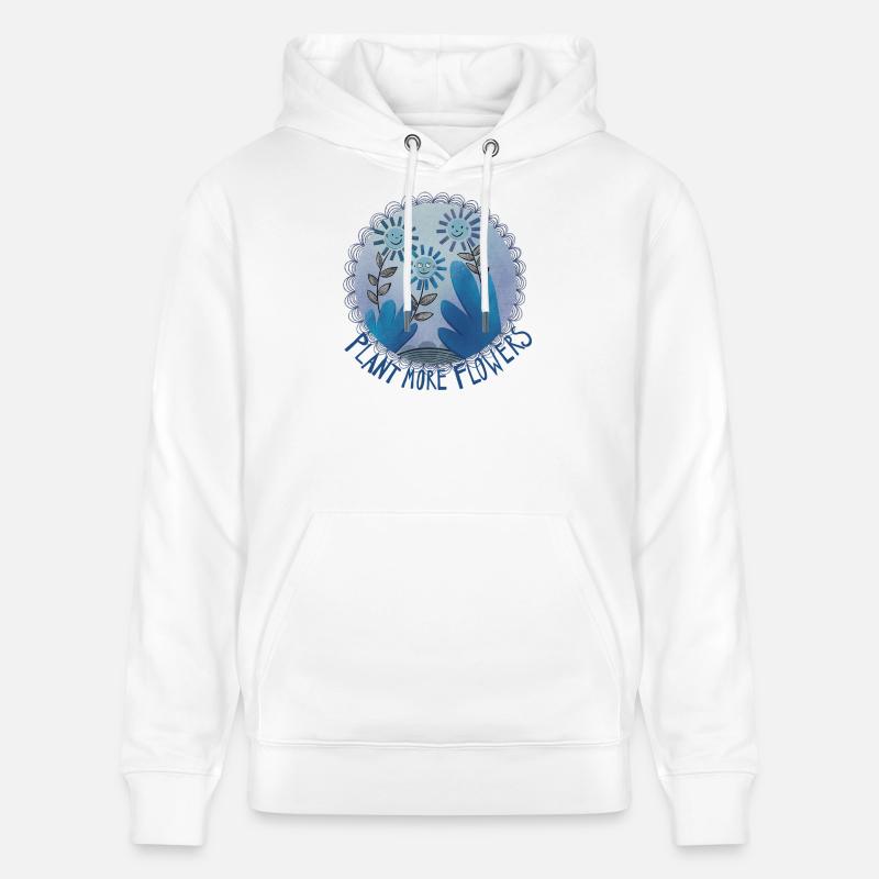 Plantez plus de fleurs - Sweat à capuche bio CRUISER Stanley/Stella Unisexe - blanc