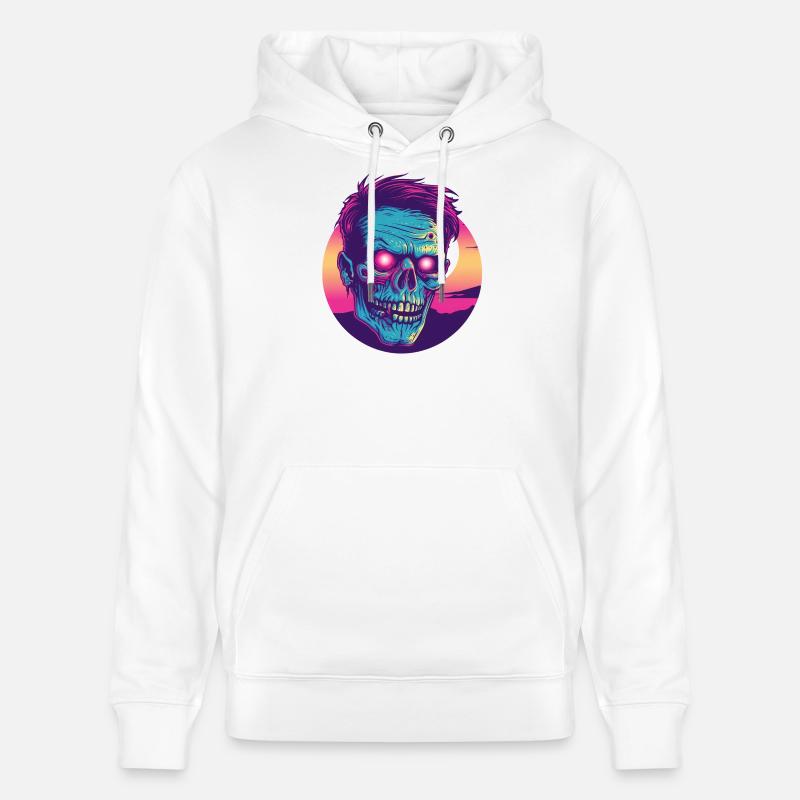 Zombie synthwave 2 - Stanley/Stella CRUISER Unisex Organic Hoodie - white