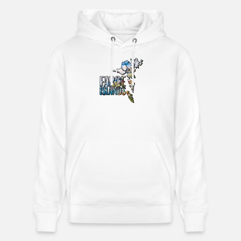 Carte à l’aquarelle Îles Féroé - Sweat à capuche bio CRUISER Stanley/Stella Unisexe - blanc
