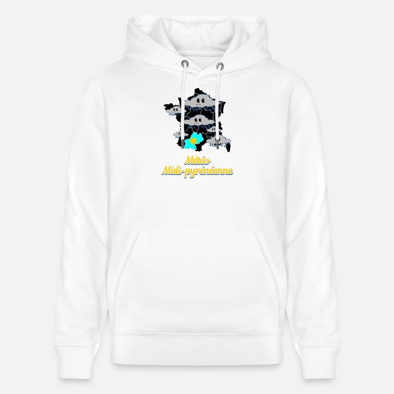 Météo Midi-Pyrénéennes - Sweat à capuche bio CRUISER Stanley/Stella Unisexe - blanc