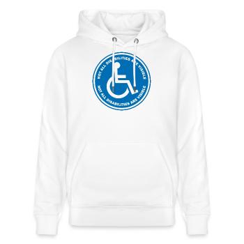 Nicht alle Behinderungen sind sichtbar - Stanley/Stella Unisex Bio-Hoodie CRUISER  - Weiß - Vorne - Alina (178cm) & Michal (187cm)