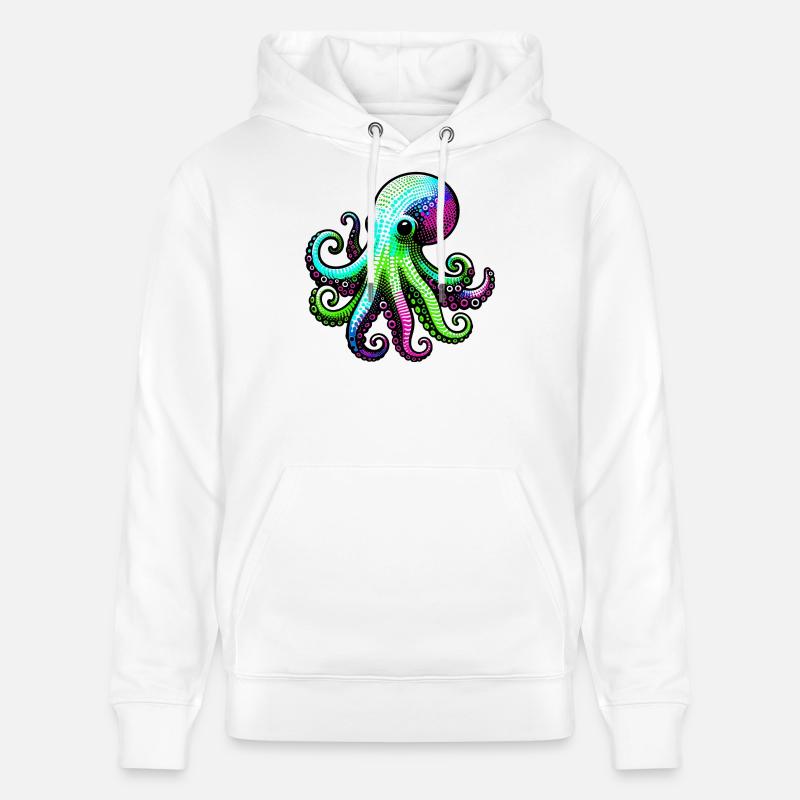 Pieuvre - Sweat à capuche bio CRUISER Stanley/Stella Unisexe - blanc