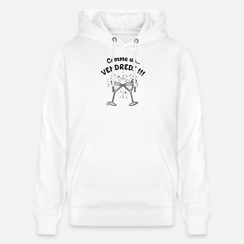 Comme un vendredi ! - Sweat à capuche bio CRUISER Stanley/Stella Unisexe - blanc