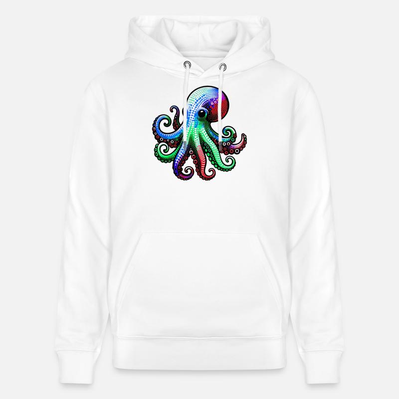 Pieuvre - Sweat à capuche bio CRUISER Stanley/Stella Unisexe - blanc