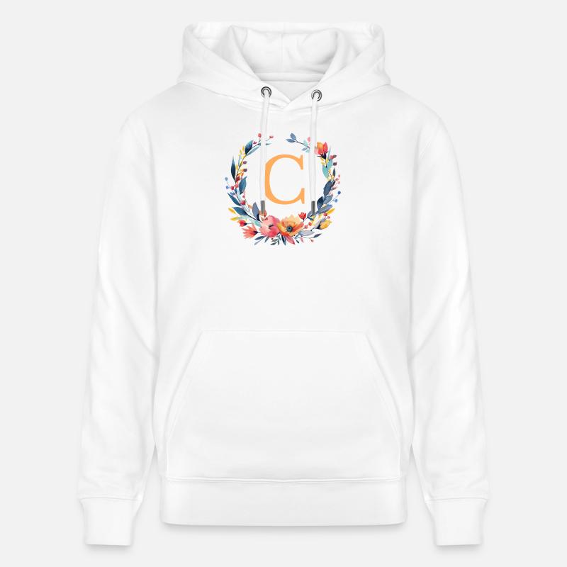 C Monogram, Couronne de fleurs, Personnalisable - Sweat à capuche bio CRUISER Stanley/Stella Unisexe - blanc