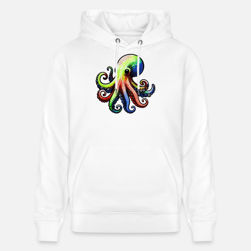 Pieuvre - Sweat à capuche bio CRUISER Stanley/Stella Unisexe - blanc