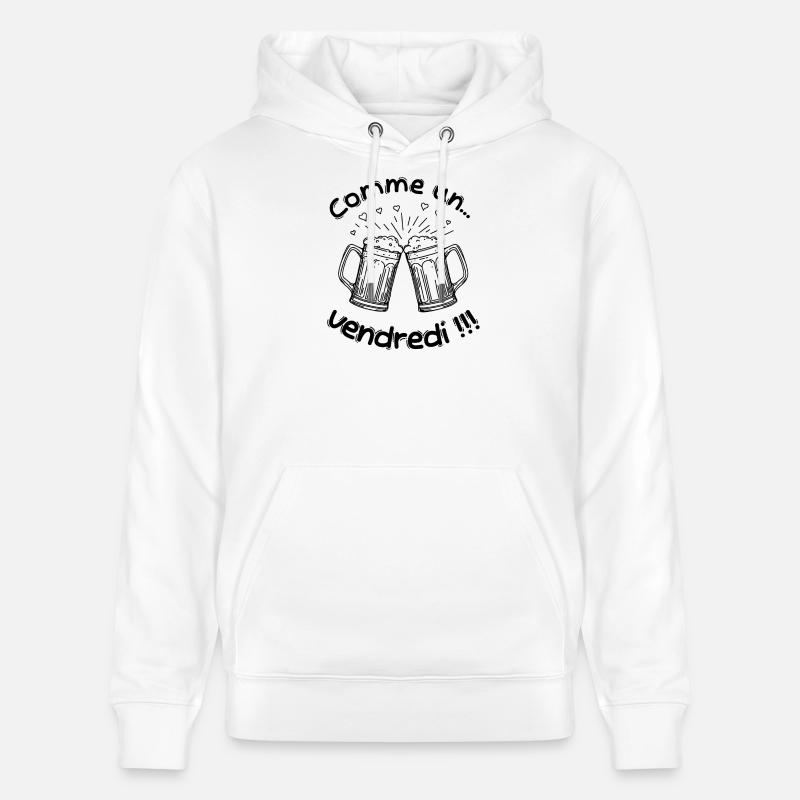 Comme un vendredi !!! - Sweat à capuche bio CRUISER Stanley/Stella Unisexe - blanc