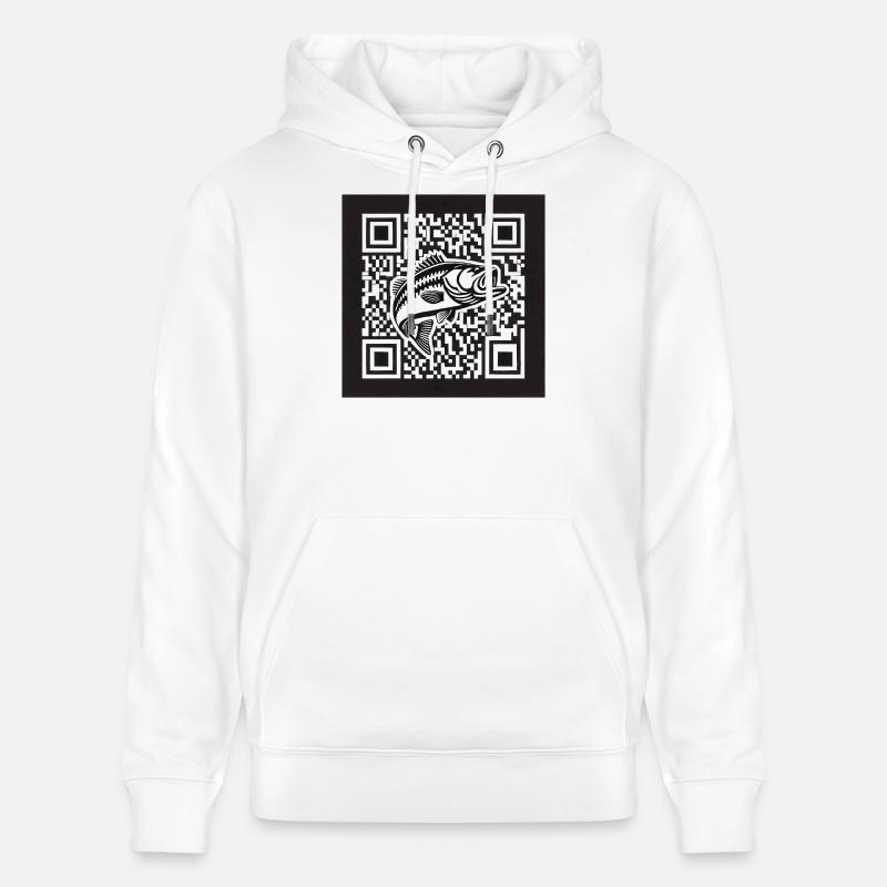 Design de code QR Perch - Sweat à capuche bio CRUISER Stanley/Stella Unisexe - blanc