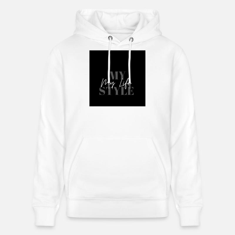 My Life Style Typo Script auf Schwarz - Stanley/Stella Unisex Bio-Hoodie CRUISER  - Weiß