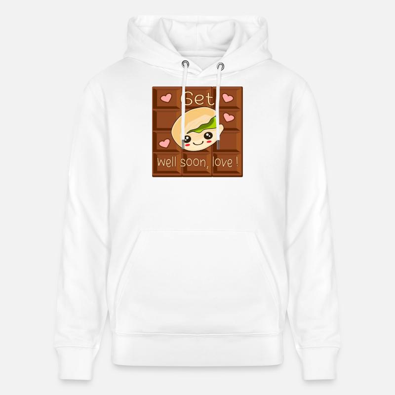 Bon rétablissement amour - Chocolat Pistache - Sweat à capuche bio CRUISER Stanley/Stella Unisexe - blanc