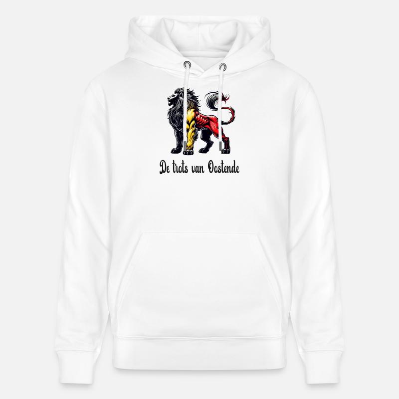 Design du drapeau lion d'Ostende - Sweat à capuche bio CRUISER Stanley/Stella Unisexe - blanc