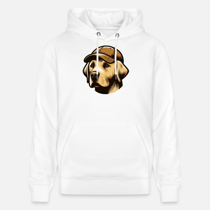 Labrador avec casquette - Sweat à capuche bio CRUISER Stanley/Stella Unisexe - blanc
