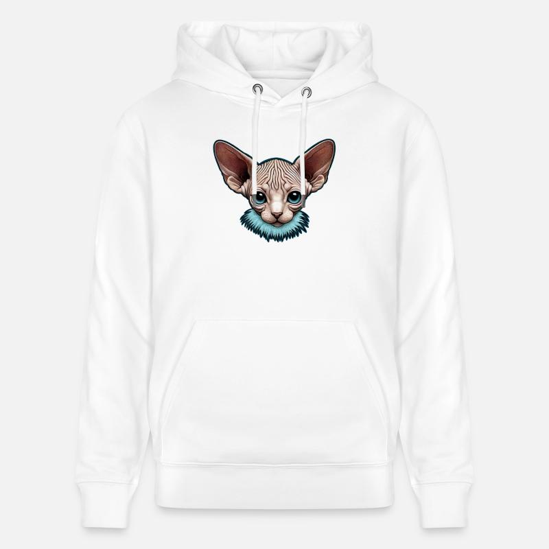 Kitty Sphynx aux yeux bleus - Sweat à capuche bio CRUISER Stanley/Stella Unisexe - blanc