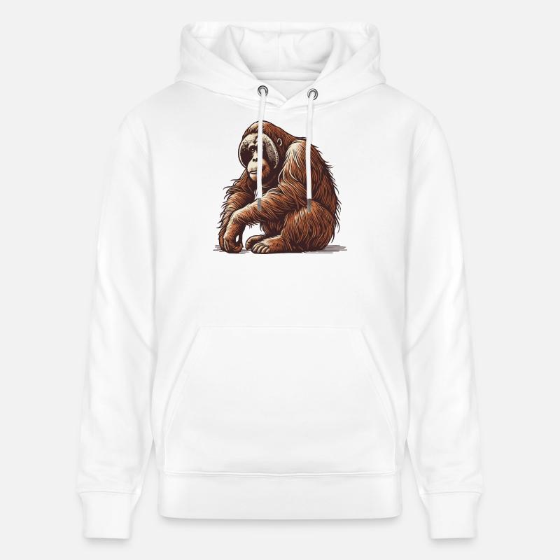 Orang-outan - Sweat à capuche bio CRUISER Stanley/Stella Unisexe - blanc