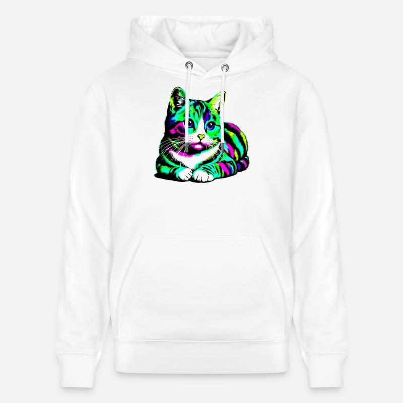 Chat - Sweat à capuche bio CRUISER Stanley/Stella Unisexe - blanc