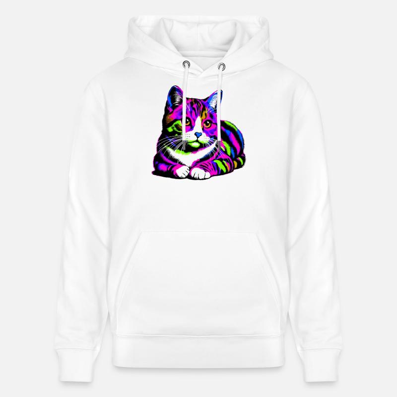 Chat - Sweat à capuche bio CRUISER Stanley/Stella Unisexe - blanc